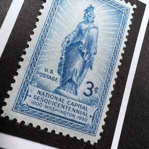National Capital Framed Postage Stamp Art 4x4 USA #989